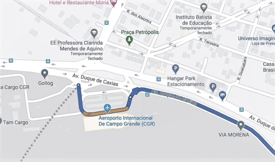 Mapa: como sair de Campo Grande