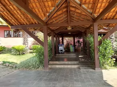 Foto da Entrada do Hotel Sesc em Bonito MS - construção rústica