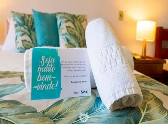Imagem de boas vindas ao Hotel Sesc Bonito em Bonito MS