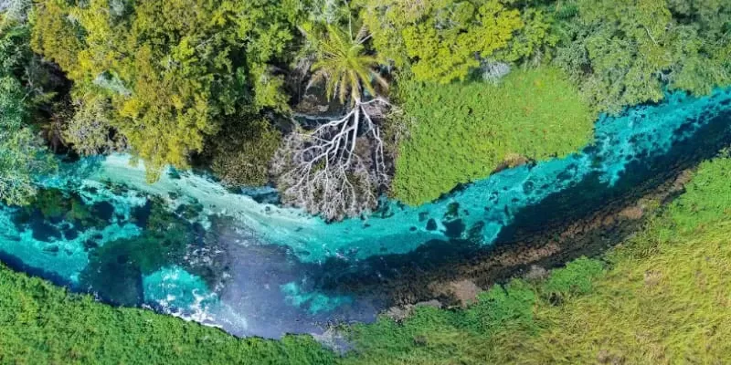 Rio Sucuri Flutuação Bonito Ms Acqua Viagens Imagem Aérea Drone
