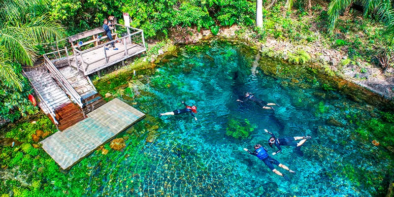 Flutuação Nascente Azul Bonito Ms Acqua Viagens Drone